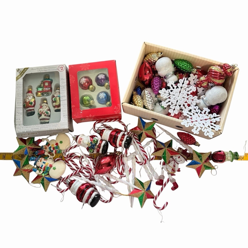 Huge Lot Of Vintage Christmas Ornaments And Decorations -Santa's Snowman Star 80